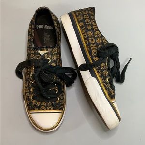 Pro-Keds Roca Wear black/gold sneakers sz 7.5